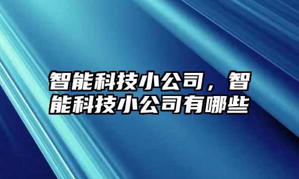 智能科技小公司，智能科技小公司有哪些