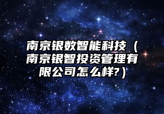 南京銀數(shù)智能科技（南京銀智投資管理有限公司怎么樣?）