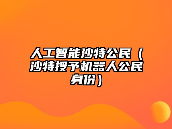 人工智能沙特公民（沙特授予機(jī)器人公民身份）