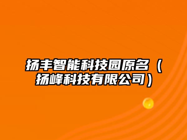 揚(yáng)豐智能科技園原名（揚(yáng)峰科技有限公司）