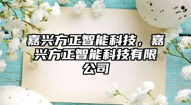 嘉興方正智能科技，嘉興方正智能科技有限公司