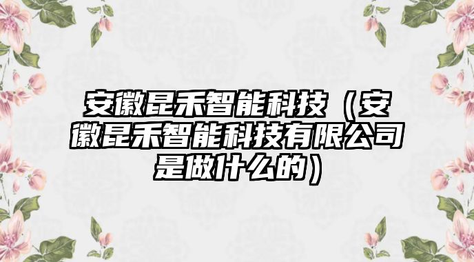 安徽昆禾智能科技（安徽昆禾智能科技有限公司是做什么的）