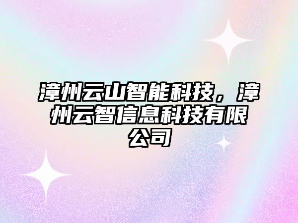 漳州云山智能科技，漳州云智信息科技有限公司