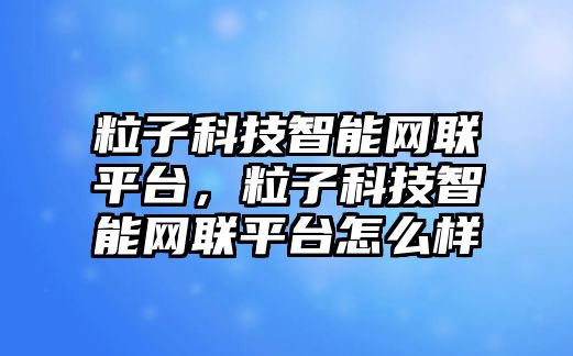 粒子科技智能網(wǎng)聯(lián)平臺(tái)，粒子科技智能網(wǎng)聯(lián)平臺(tái)怎么樣