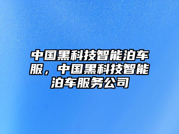 中國(guó)黑科技智能泊車服，中國(guó)黑科技智能泊車服務(wù)公司