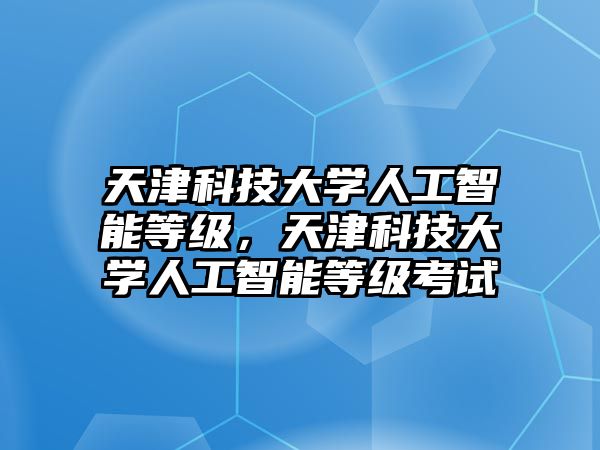 天津科技大學(xué)人工智能等級，天津科技大學(xué)人工智能等級考試