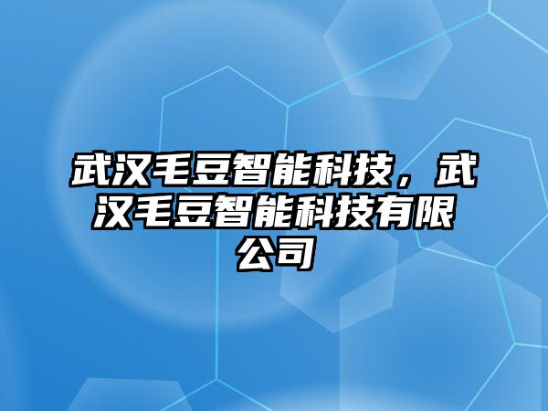 武漢毛豆智能科技，武漢毛豆智能科技有限公司