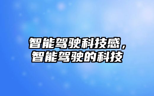 智能駕駛科技感，智能駕駛的科技