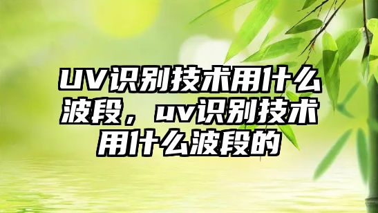 UV識別技術(shù)用什么波段，uv識別技術(shù)用什么波段的