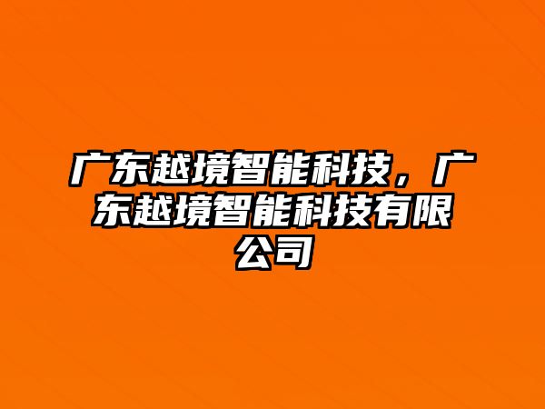 廣東越境智能科技，廣東越境智能科技有限公司