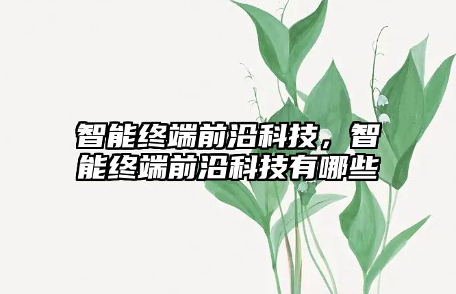 智能終端前沿科技，智能終端前沿科技有哪些