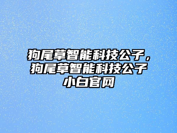 狗尾草智能科技公子，狗尾草智能科技公子小白官網(wǎng)