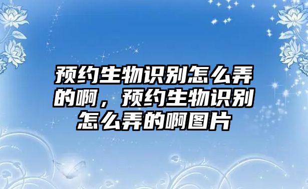 預約生物識別怎么弄的啊，預約生物識別怎么弄的啊圖片