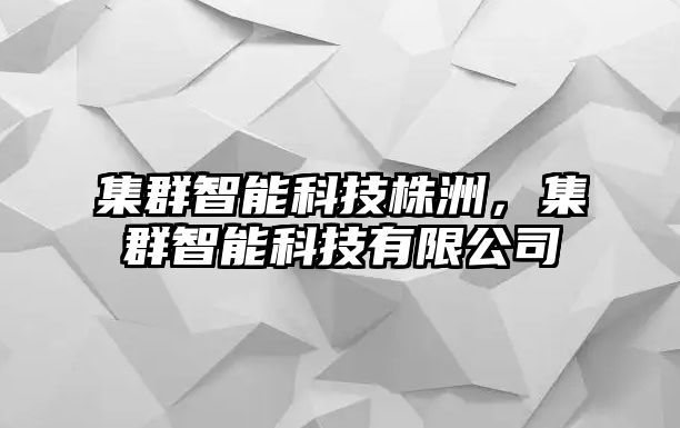 集群智能科技株洲，集群智能科技有限公司