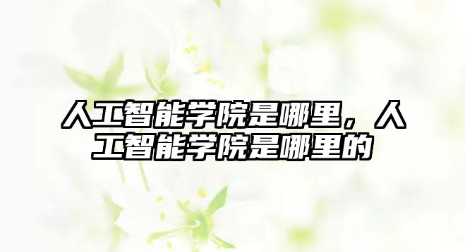 人工智能學(xué)院是哪里，人工智能學(xué)院是哪里的