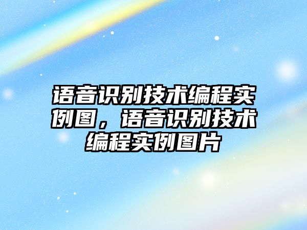 語音識別技術(shù)編程實(shí)例圖，語音識別技術(shù)編程實(shí)例圖片