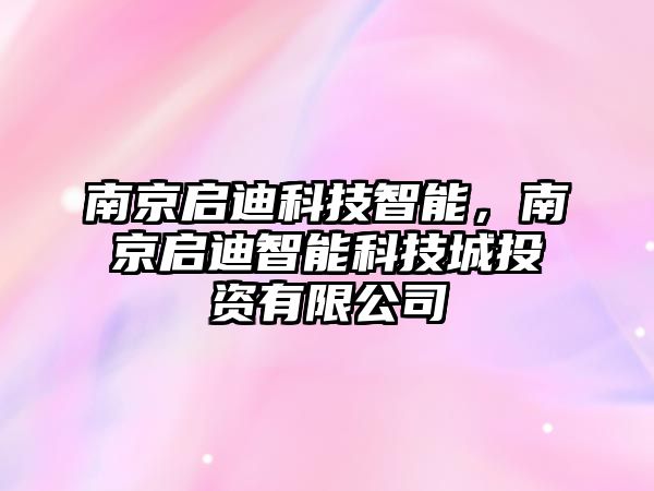 南京啟迪科技智能，南京啟迪智能科技城投資有限公司